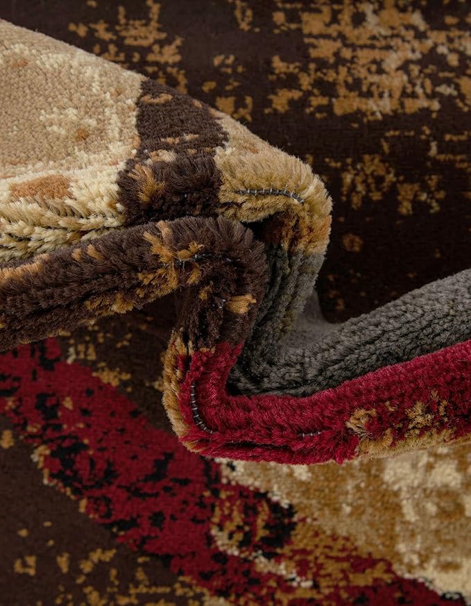 Unique Loom Barista Collection Area Rug - Kouillou (3' x 6' Hearth, Multi/Brown)