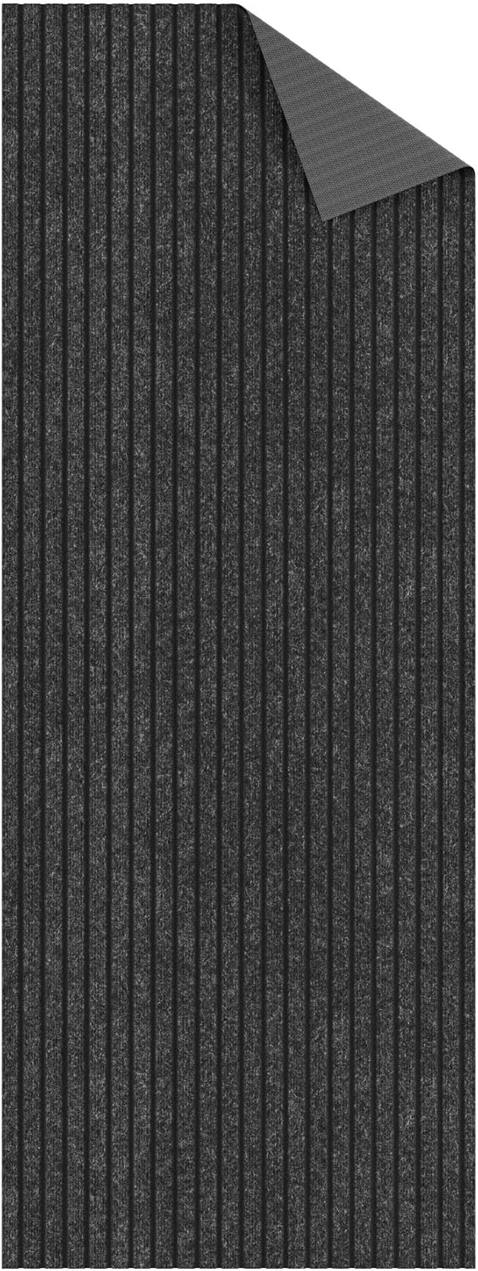 Ottomanson 2' x 9' Hallway Runner with Scraper Pile Extra Durable Non-Slip Rug Mat for Indoor & Outdoor Use - Ideal for Kitchen, Entryway, Patio & Garage - High-Traffic Carpet, Black