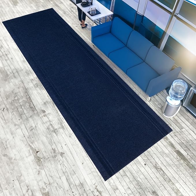 English Home Custom Size Anti Slip Striped Design Light Weight Durable TPR Backing Thin Pile Runner Rug (36" x 8')
