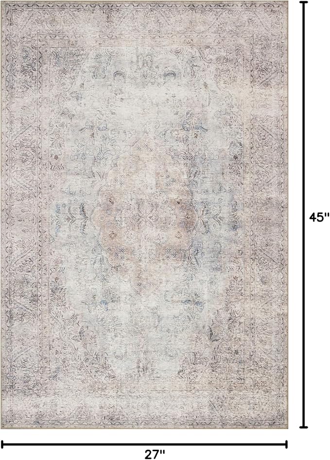 Loloi Loren Collection LQ-04 Silver/Slate 2'-3" x 3'-9" Accent Rug