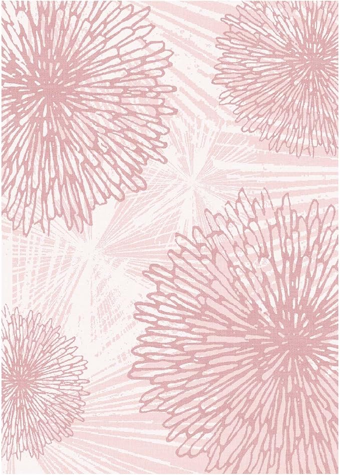 WITSHOCK Pink Rugs 5x7 for Bedroom Girls,Floral Modern Distress Print Pattern Carpet for Living Room Dining Room,Stain Resistant Anti Slip Backing Rugs for Kids Room Nursery Playroom,Light Pink