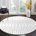 Lahome Moroccan Round Area Rug - 5Ft Machine Washable Soft Round Bedroom Rugs Non-Slip Throw Round Rugs for Living Room, Modern Geometric Print Low-Pile Circle Rugs for Office Dining Room Classroom