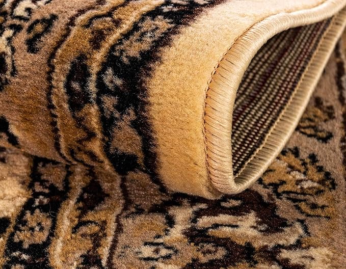 Unique Loom Sialk Hill Collection Area Rug - Washington (5' 3" x 8' Rectangle Ivory/Black)