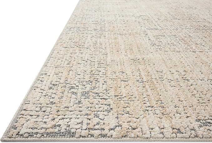 Loloi Amber Lewis Bexley Collection BEX-03 Natural/Slate 9' x 13' Area Rug Neutral, Textured, Living, Bedroom, Dining, Carpet