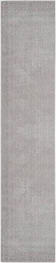 Nourison Home Nourison Essentials Silver Grey 2'2" x 18' Area Rug - Easy Clean, Non Shedding, Bed Room, Living Room, Dining Room, Kitchen (18' Runner)