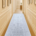 Fame Living Beige Oushak Runner Rug, Modern Runners, Vintage, Turkish, Eclectic, Floral, Pastel, Washable, Runner for Hallway, Kitchen, Bedroom, Bathroom, 2'5"x9'8"