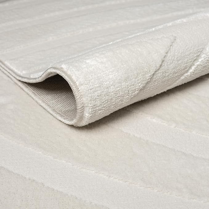 Abani Zen 5' x 8' Cream Rug – Neutral Modern Linear Pattern, Soft Area Rug for Living Room & Bedroom, Durable & Easy to Clean