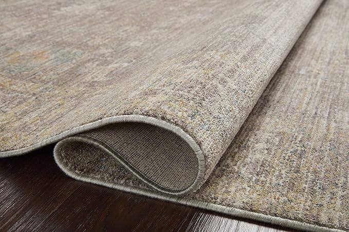 Loloi Magnolia Home by Joanna Gaines Millie Collection MIE-05 Stone/Natural 2'-3" x 3'-10", .25" Pile Height, Accent Rug