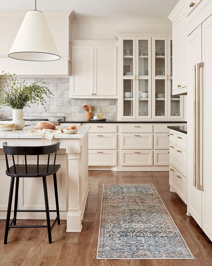 Loloi Chris Loves Julia Jules Collection JUL-06 Denim/Spice 9'-6" x 14', .13" Pile Height, Area Rug