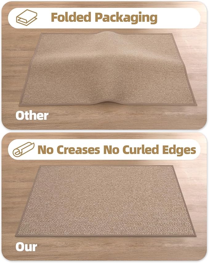 Color&Geometry Thin Indoor Entrance Mats for Home, 17"X29.5" Indoor Mats for Entryway Non Slip Rubber Backed, Dirt Trapper Door Rugs for Entryway Indoor Washable, Dark Khaki (Rolled-up NO Creases)