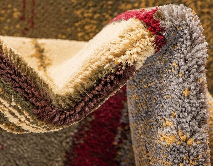 Unique Loom Barista Collection Area Rug - Timor (7' 10" x 10' Rectangle, Multi/ Red)