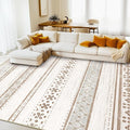 BESTSWEETIE 8x10 Area Rugs for Living Room Washable Moroccan Farmhouse Neutral Geometric Low Pile Non-Slip Soft Print Pattern Rug for Bedroom Kitchen Dining Room Entryway Cream/Brown/Pink
