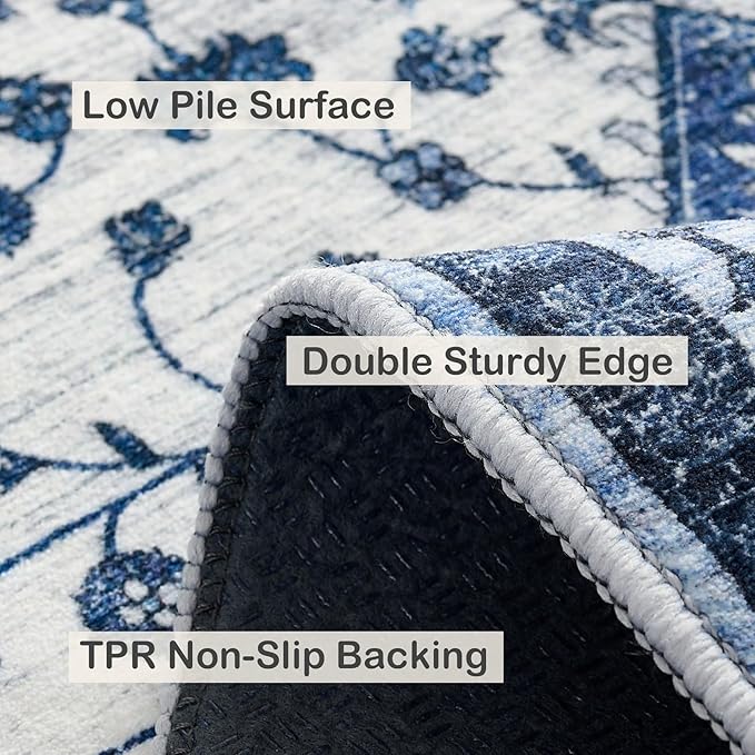 2x6 Area Rug,Boho Vintage Oriental Washable Rugs,Collapsible Area Rug for Bedroom, Entryway, Kitchen, Bathroom