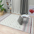 Alfa Rich 5x8 Mauve Gray Off White Washable Area Rugs for Living Room Bedroom Kitchen Decor Cotton