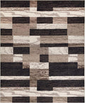 Superior Indoor Area Rug, Plush Carpet Cover, for Kids or Pets, Hallway, Entryway, Living Room, Dining, Bedroom, Office, Kitchen, Modern Geometric Patchwork, Rockwood Collection, 12' x 15', Chocolate