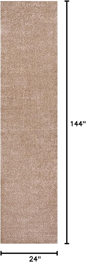 JONATHAN Y Haze Solid Low-Pile Beige Runner Rug 2x12, Coastal,Bohemian,Minimalist,Classic, Easy-Cleaning for Living Room,Bedroom,Kitchen,Pet Friendly,Non-Shedding (SEU100G-212)