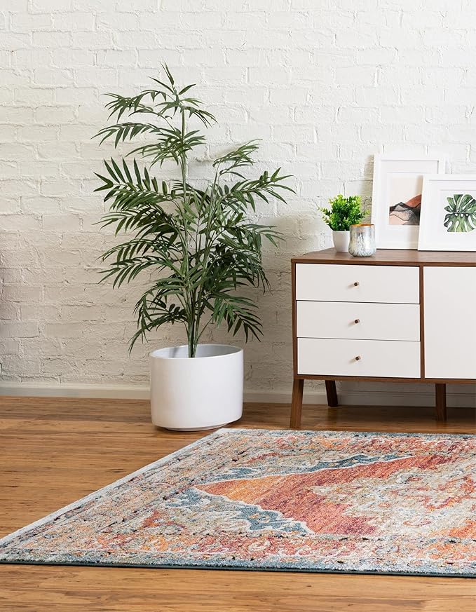 Unique Loom Isabella Collection Area Rug - Rossellini (2' x 3' 1" Rectangle, Rust Red/ Beige)