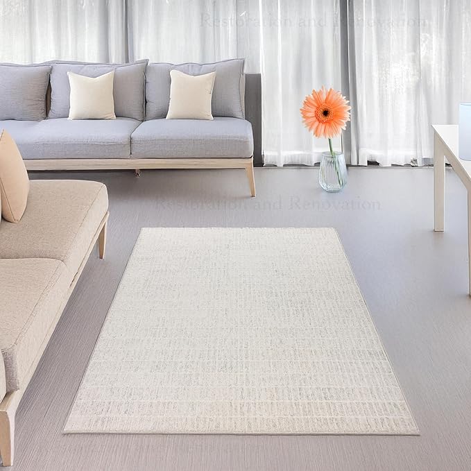Hand-Tufted 100% Wool Area Rug – Unique Modern Geometric Grid Pattern, Soft Plush Textured Carpet for Living Room, Bedroom, Dining Room & Entryway (Grey, 9' x 12')