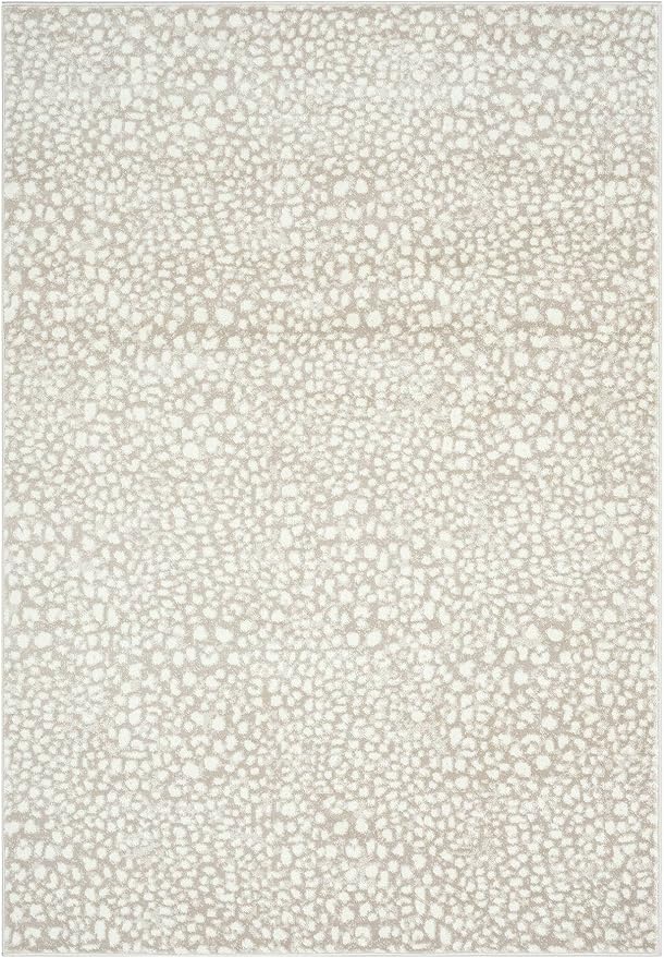Abani Beige Cheetah Print 7'9"x10'2" Area Rug Rugs, Arto Collection - Contemporary Durable Accent Rug