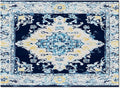 Bohemian Pattern Rectangular Area Rugs for Living Room Bedroom 2.8 x 5 ft Blue & Yellow Abstract Non-Shedding Soft Low Pile Rug Non Slip Washable Rug for Nursery Entryway Playroom