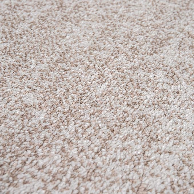 Paco Home Modern Area Rug Bordered with Geometric Pattern in Brown Beige with Contour Cut, Size: 2'8" x 9'10"