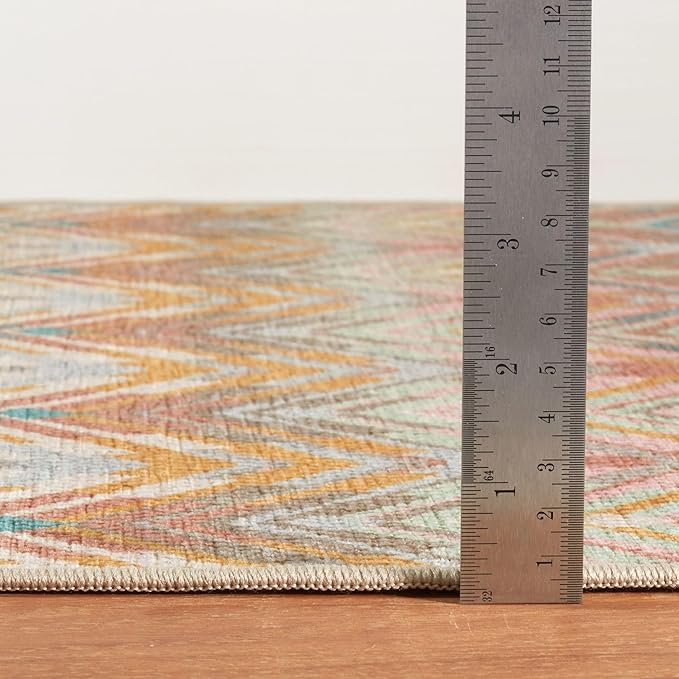Dash & Albert Seneca Stone Machine Washable Rug, 2 X 3 Feet, Multi Graphic Pattern