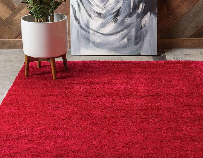 Unique Loom Solo Collection Area Rug - Calabasas (10' x 13' Rectangle, Red)