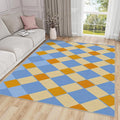 Checkerboard Rugs for Living Room - 5x6ft - Retro Geometric Rug for Bedroom Non Slip Low Pile Machine Washable Area Rugs, Checkerboard Carpets House Decor & Gifts