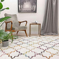 Alfa Rich 3x10 Moroccan White Washable Area Rugs for Living Room Hallway Kitchen Decor Cotton Runner
