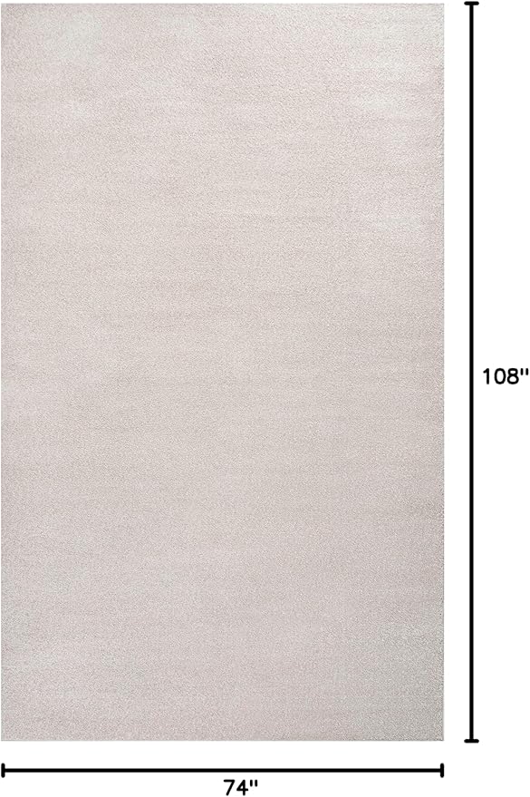 Eyely UES100D-6 Supersoft Haze Solid Low-Pile Indoor Area Rug, Coastal, Bohemian, Minimalist, Classic, Casual for Bedroom,Kitchen,Living Room,Non Shedding,Easy-Washing, Ivory, 6 X 9