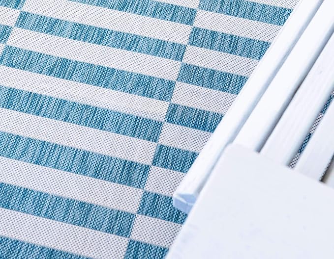 Unique Loom Outdoor Striped Collection Area Rug - Striped (4' 1" Round, Light Aqua/Ivory)