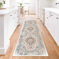 Enkor Runner Rugs for Hallway, 2x8 Washable Soft Non Slip Floor Rugs for Kitchen, Modern Mat for Living Room Bedroom Entryway Orange & Black