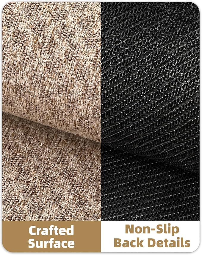 Color&Geometry Thin Front Door Mat Indoor Entrance Non Slip Rubber Backed, 24"x36" Indoor Door Mats for Entryway, Dirt Trapper Doormat, Washable Front Door Rugs, Khaki (Rolled-up NO Creases)