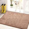 PURRUGS Dirt Trapping Door Mat 20" x 31.5", Non-Slip Machine Washable Entry Rug, Shoe Scraper, Dog Doormat, Super Absorbent Welcome Mat for Front & Back Door, Muddy Shoes & Paws, Brown-Light Cream