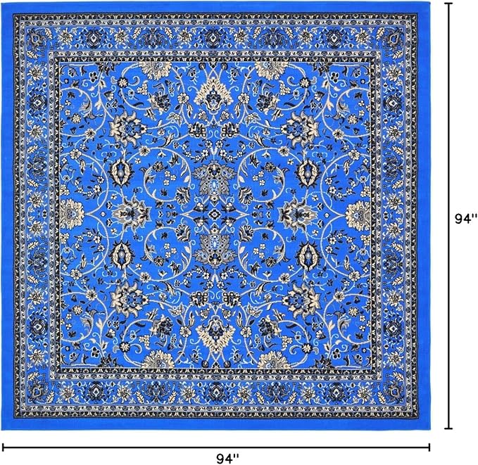 Unique Loom Sialk Hill Collection Area Rug - Washington (8' Square Dark Blue/Black)