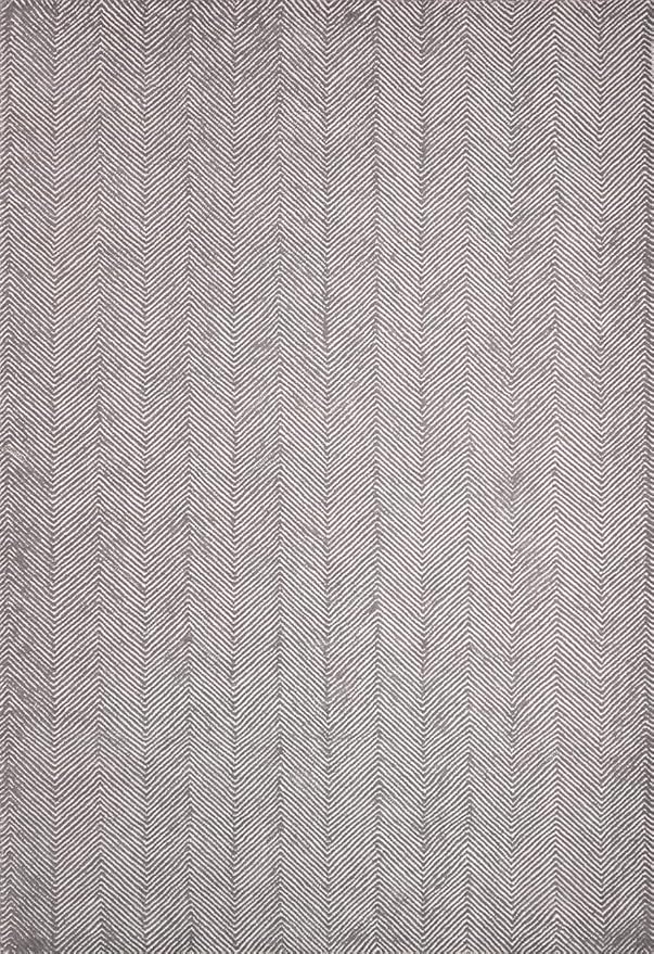Modern Herringbone Chevron Collection Handcrafted Wool Area Rug - Durable, Zigzag Pattern, for High Traffic, Contemporary Design for Living Room, Bedroom, Dining Room Decor (Smoke Grey, 2.6' x 8')