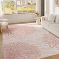 WITSHOCK Pink Rugs 10x12 for Bedroom Girls,Floral Modern Distress Print Pattern Carpet for Living Room Dining Room,Stain Resistant Anti Slip Backing Rugs for Kids Room Nursery Playroom,Light Pink