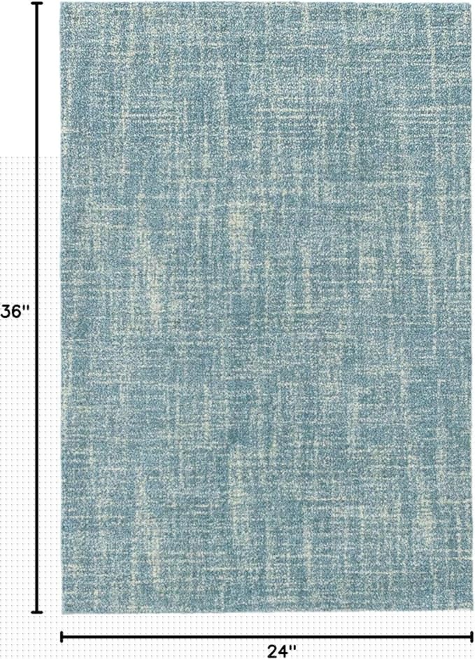Dash and Albert Crosshatch Wool Area Rug - 2' x 3' Aegean Solid Hand Micro Hooked Accent Rug - Durable, High Traffic Areas Bedroom, Hallway, Stairs - Premium Luxury Hotel Quality Soft Breathable