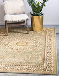 Unique Loom Versailles Collection Traditional Classic Medallion Floral Motif Area Rug (6' 0 x 9' 0 Rectangular, Green/ Ivory)