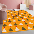 Soft Burnt Orange and Red 3D Texture Rug 7x12 Mid Century Modern Washable Area Rugs for Bedroom Dining Room Nursery Room Living Room Low Pile Durable Floor Deco Indoor Carpet Cute Bathmat