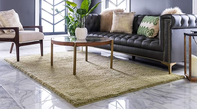 Unique Loom Solo Collection Area Rug - Calabasas (3' 3" x 5' 3" Rectangle, Light Green)