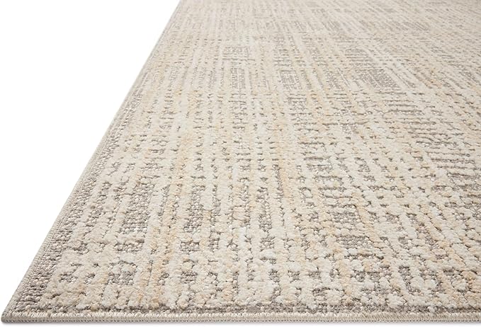 Loloi Amber Lewis Bexley Collection BEX-07 Natural/Dove 2'-7" x 4' Accent Rug Neutral, Textured, Living, Bedroom, Dining, Carpet