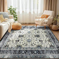 Area Rug Non Slip Machine Washable Ultra Soft Living Room/Bedroom/Kitchen/Outdoor/Classroom White Gray, 4'×6'