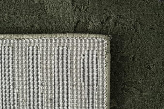 Revival Rugs Shell 6'7"x9' Washable Area Rug for Living Room Bedroom - 100% Recycled Oeko-TEX Certified, Medium Pile, Green