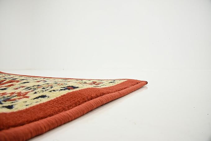 Unique Loom Sialk Hill Collection Area Rug - Washington (2' 7" x 10' Runner Terracotta/Cream)