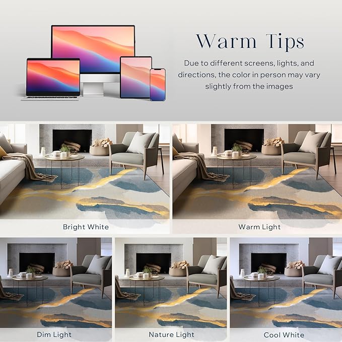 Phantoscope Washable Runner Rug 2'x6' Non-Slip, Modern Boho Hallway Rugs for Entryway, Stair, Bedroom, Dining Room, Cloudscape Golden Horizon Pattern, Low-Pile Foldable Floor Carpet, Deep Grey/Gold