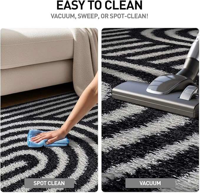 Rugshop Abstract Arch Shag Area Rug Anthracite Dark Gray 5' x 7' Great for Bedrooms, Living Rooms, or Under Coffee Tables
