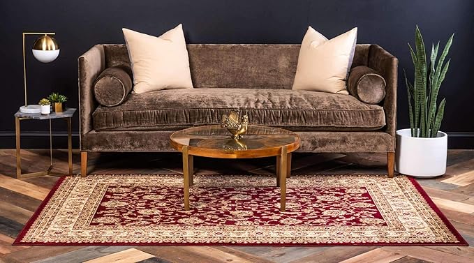 Unique Loom Voyage Collection Traditional Oriental Classic Intricate Design Area Rug (10' 0 x 14' 0 Rectangular, Red/Gold)