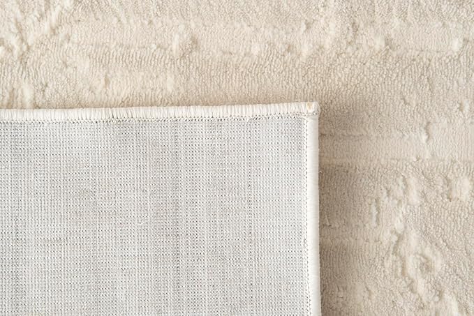 Revival Rugs Ebb 10'6" x 14'3" Washable Area Rug for Living Room Bedroom - 100% Recycled Oeko-TEX Certified, Medium Pile, Beige, Cream