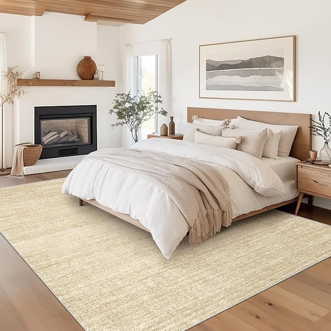 Valenrug Washable Rug 5x7 - Stain Resistant 5x7 Area Rugs for Living Room, Non Slip Backing Printed Rugs for Bedroom, Folable Machine Washable Area Rug (5'x7', Brown)